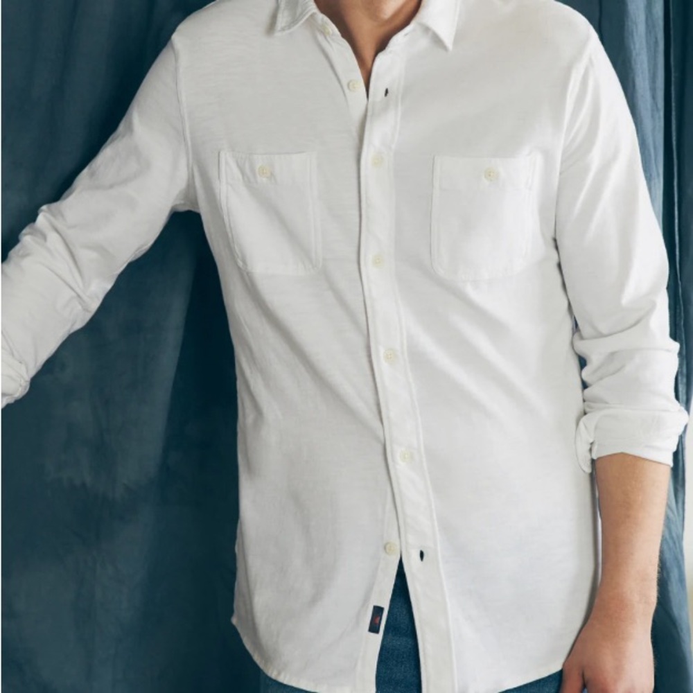 Faherty sunwashed knit seasons long sleeve button down shirt
